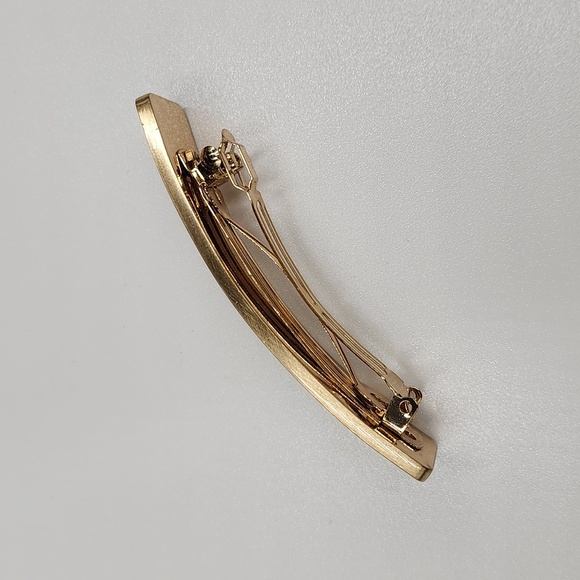 J. Crew Brushed Metal Barrette Hairclip Gold-tone Screw Details - Picture 3 of 4